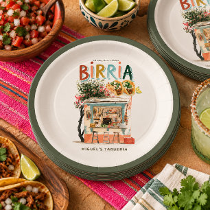 Plato De Papel Siempre hay Birria Family Taqueria