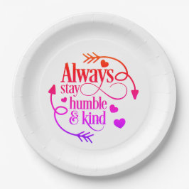 Plato De Papel Siempre Manténganse Humildes Y Amables