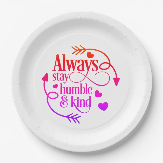 Plato De Papel Siempre Manténganse Humildes Y Amables (Anverso)