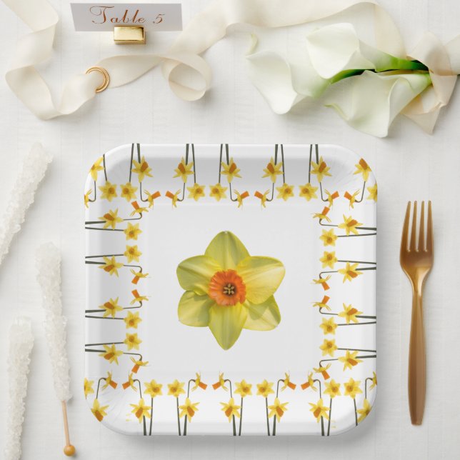 Plato De Papel Siempre primavera. (Boda)