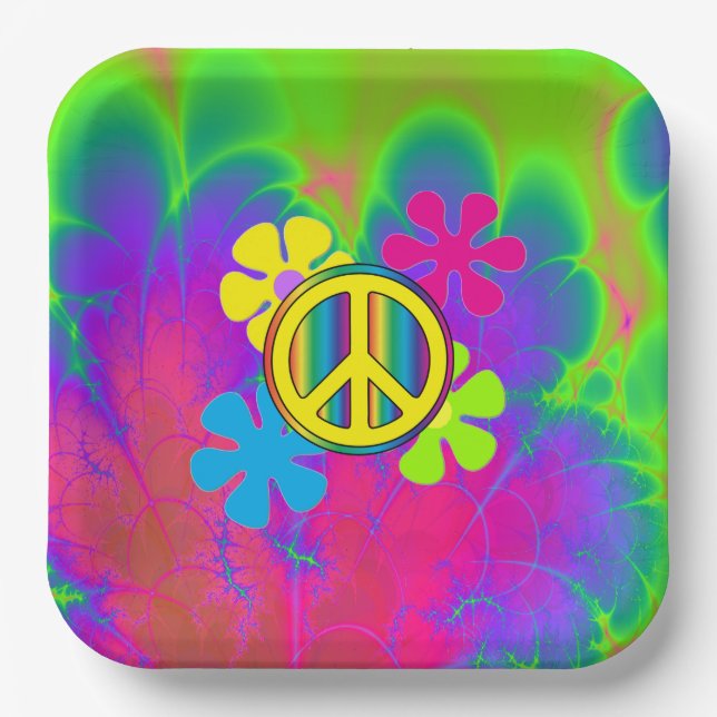 Plato De Papel Signo de paz (Anverso)