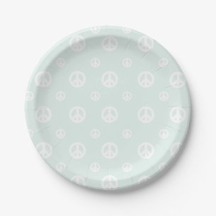 Plato De Papel Signo de paz hippie retro Surf Placa de papel de c