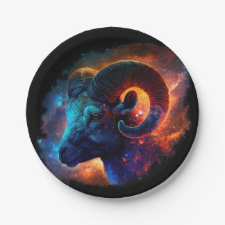 Plato De Papel Signo estrella auríaca Aries - Sin texto - Placa d