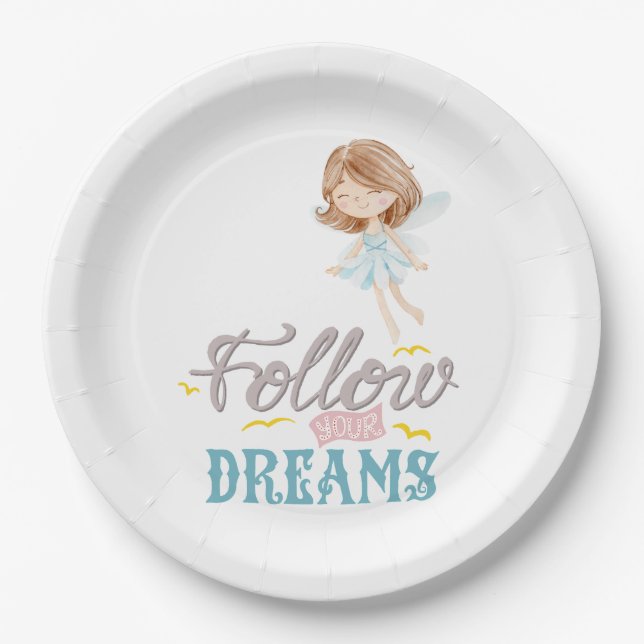 Plato De Papel Sigue a tu hada de sueños (Anverso)