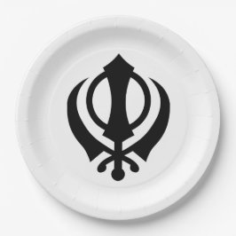 Plato De Papel Sikh Khanda