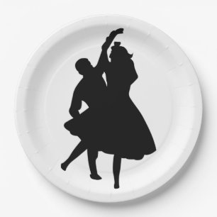 PLATO DE PAPEL SILHOUETTE DANCERS
