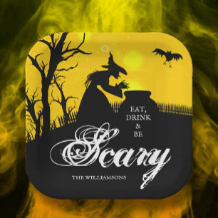 Plato De Papel Silhouette Halloween