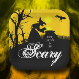 Plato De Papel Silhouette Halloween