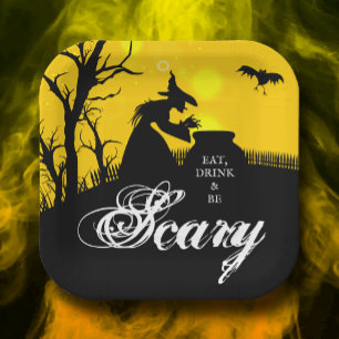 Plato De Papel Silhouette Halloween