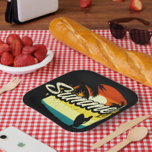 Plato De Papel Silhouette Retro Vibes de Verano
