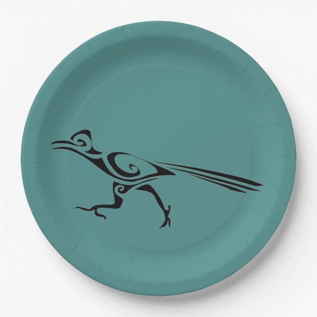 Plato De Papel Silhouette Tribal Roadrunner (Anverso)