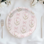 Plato De Papel Silly Goose escudo Rosa Bow<br><div class="desc">Ducha de papel para bebé de color rosa y ganso suave escudo Bow Vintage Placas de papel de juego disponibles.</div>