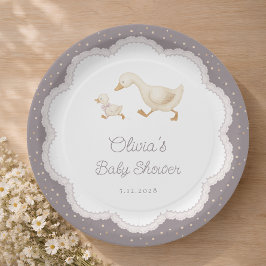 Plato De Papel Silly Goose Gender Neutral Baby Shower