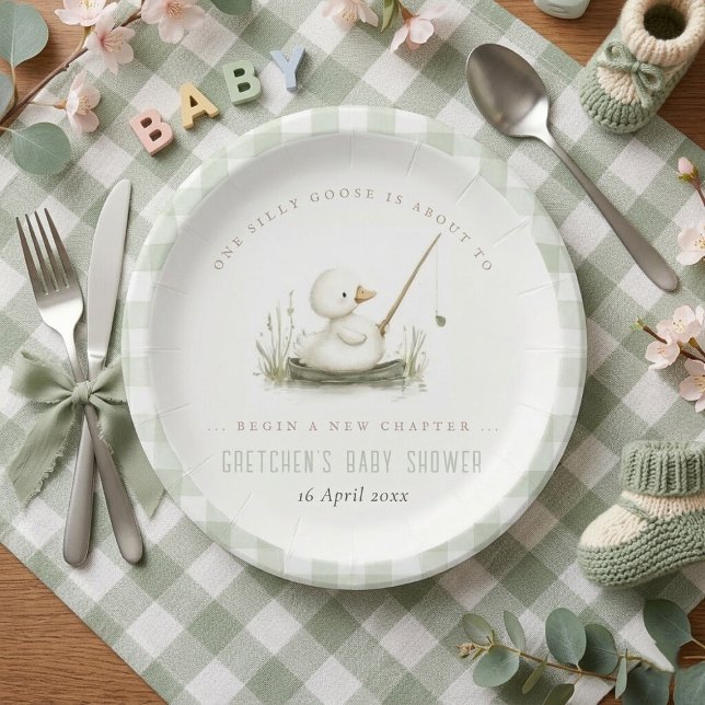 Plato De Papel Silly Goose New Chapter Spring Baby Shower  (Silly Goose New Chapter Spring Baby Shower Paper Plates)