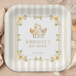 Plato De Papel Silly Little Goose Gender Neutral Baby Shower