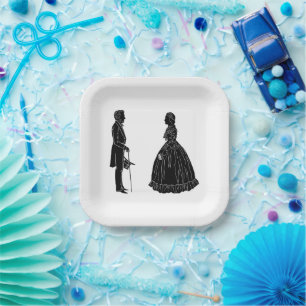 Plato De Papel silueta de abraham lincoln mary todd lincoln