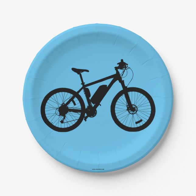 Plato De Papel Silueta de bicicleta (Anverso)