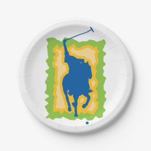 Plato De Papel Silueta de jugador de polo Deportes ecuestres mode