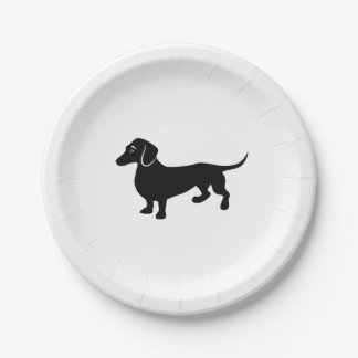 Plato De Papel Silueta del Dachshund