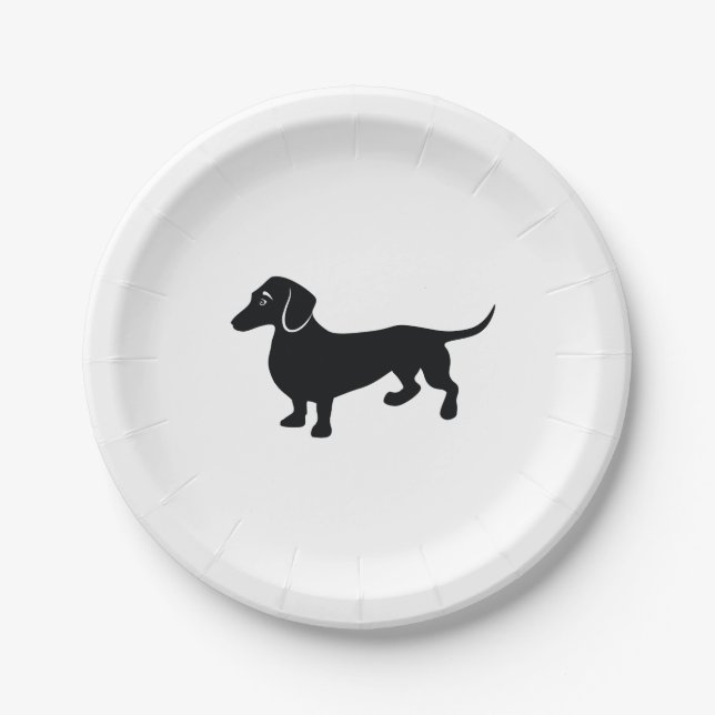 Plato De Papel Silueta del Dachshund (Anverso)