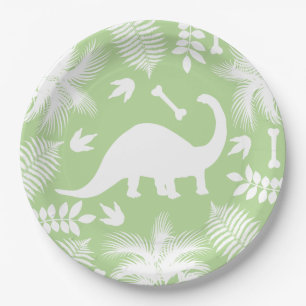 Plato De Papel Silueta y follaje blancos modernos de Bronto del
