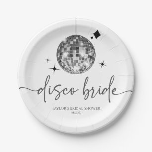 Plato De Papel Silver Disco Ball Disco Bridal Shower