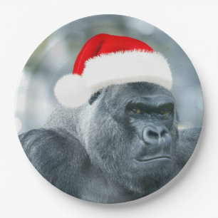Plato De Papel Silverback mientras los Navidades se agrupan