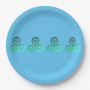 Plato De Papel Símbolo celta antiguo Triskele Esmeralda