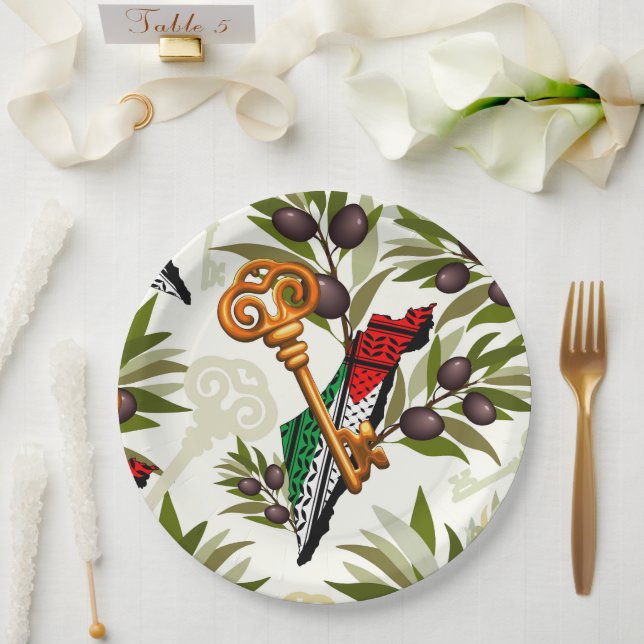 Plato De Papel Símbolo clave palestino del derecho de retorno (Boda)