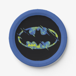 Plato De Papel Símbolo de Batman eléctrico hacia arriba