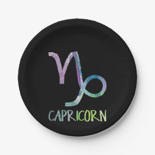 Plato De Papel Símbolo de Capricornio Zodiaco Astrología Mar Re