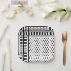 Plato De Papel Símbolo de Keffiyeh del patrón de resistencia de P