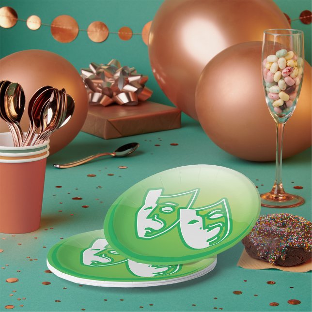 Plato De Papel Símbolo de máscara de teatro (Subido por el creador)