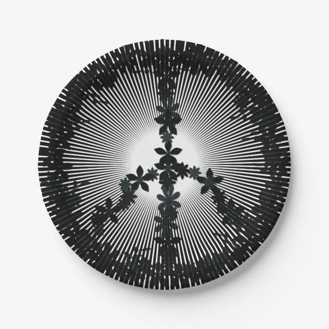 Plato De Papel Símbolo de paz (Anverso)