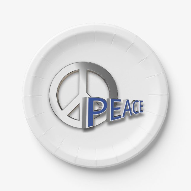 Plato De Papel Símbolo de paz (Anverso)