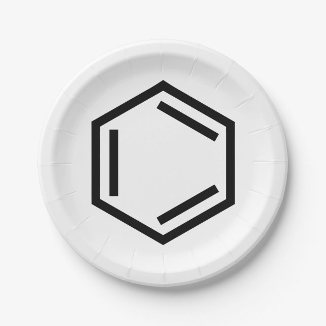 PLATO DE PAPEL SÍMBOLO DEL ANILLO DE BENZENE (Anverso)