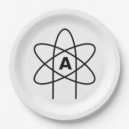 Plato De Papel Símbolo del ateísmo (Emblema de Átomo)