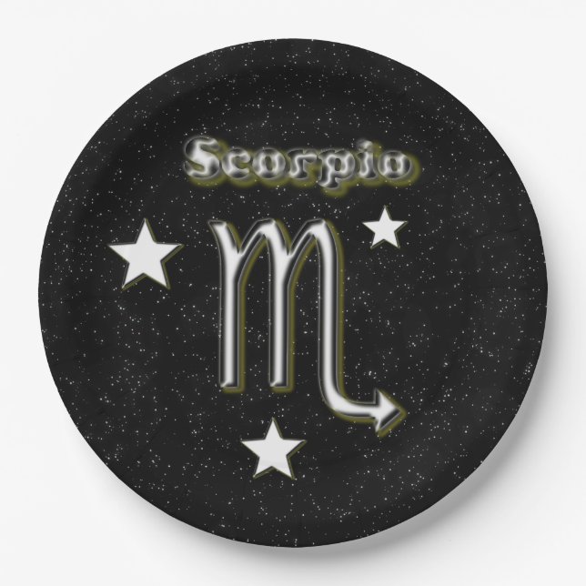 Plato De Papel Símbolo del escorpión (Anverso)