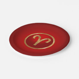 Plato De Papel Símbolo del zodiaco del aries