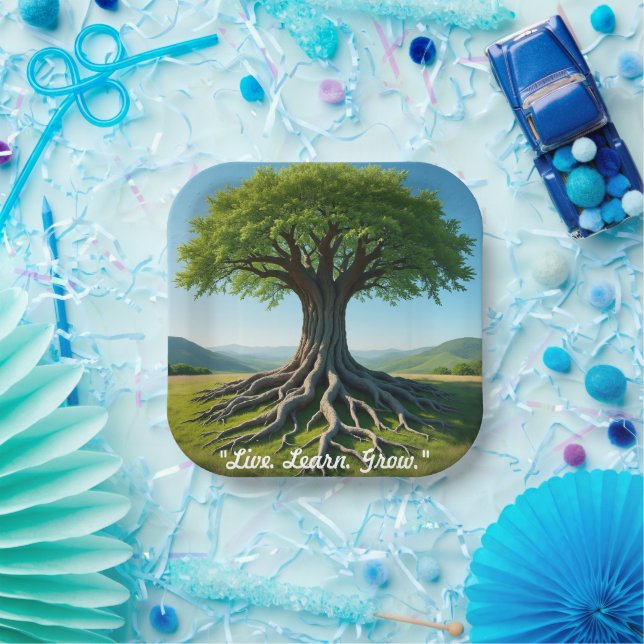 Plato De Papel "Símbolo eterno de la naturaleza" (Fiesta)