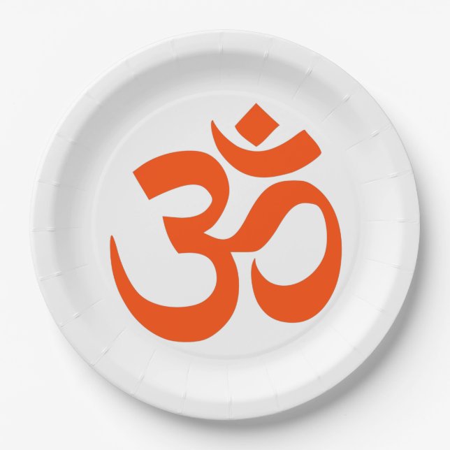 Plato De Papel Símbolo Om indio (Anverso)