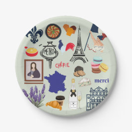 Plato De Papel Símbolos de Francia