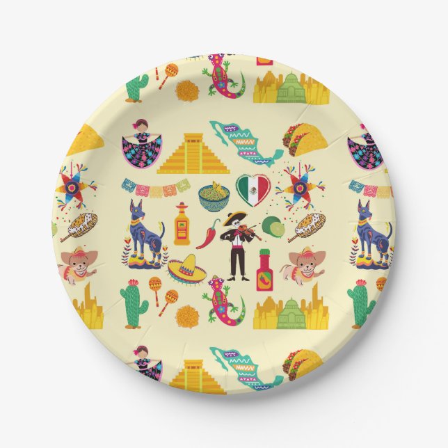 Plato De Papel Símbolos de México (Anverso)