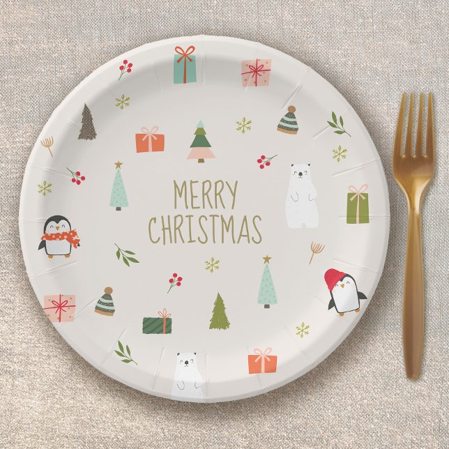Plato De Papel Símbolos de Navidades pequeños (Subido por el creador)