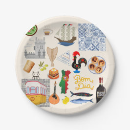 Plato De Papel Símbolos de Portugal para los amantes de los viaje