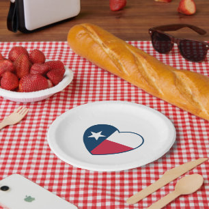 Plato De Papel Símbolos de Texas, Bandera de Texas, corazón