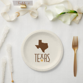 Plato De Papel Símbolos de Texas, Estado de Texas, marrón