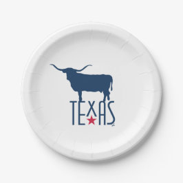 Plato De Papel Símbolos de Texas, Longhorn, marina