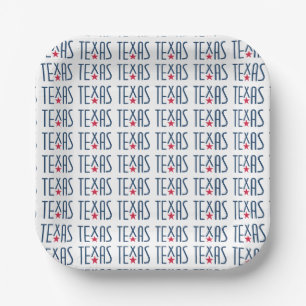 Plato De Papel Símbolos de Texas, Texas y Star Navy