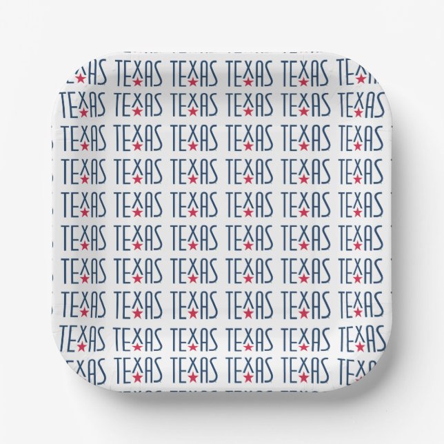 Plato De Papel Símbolos de Texas, Texas y Star Navy (Anverso)